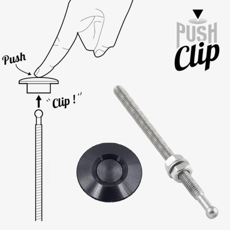 ANJOSHI 2Pack Quick Release Latch Lock Clip Push Button Bonnet Kit 1.25in/32mm Diameter Universal Aluminum Alloy Quick Latch Lock for Auto Car Bumper License Plate Hood or Various DIY(2Pack-Black) - Image 4
